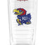 Vaso con logotipo Jayhawks tapa roja 16oz transparente