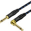 Cable 1/4pulg recto a 90° trenzado negro/azul 25ft