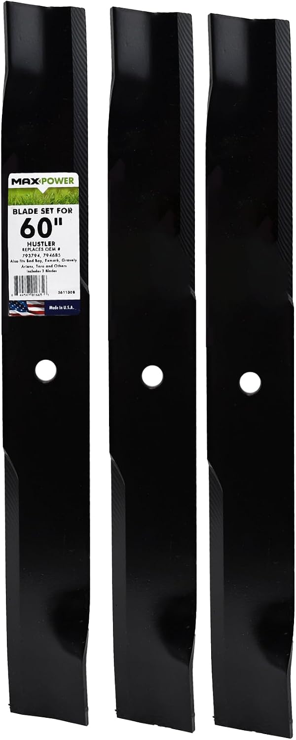 Set 3 cuchillas para cortacéspedes Hustler 60"