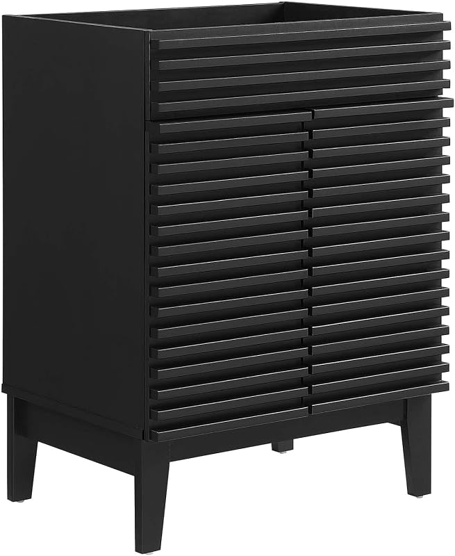 Gabinete de tocador baño negro sin lavabo