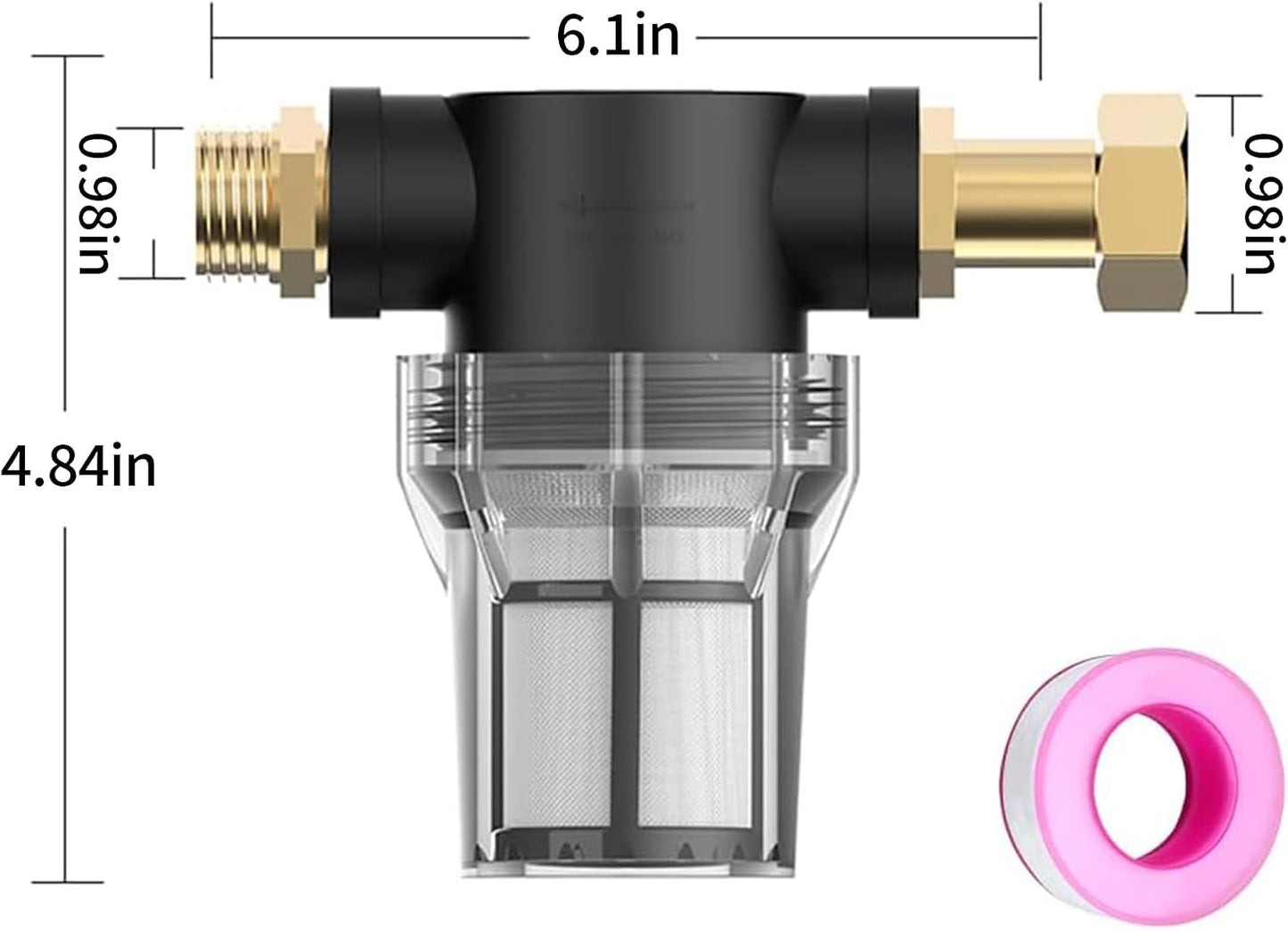 Filtro sedimentos jardín 3/4" para lavadora presión bomba
