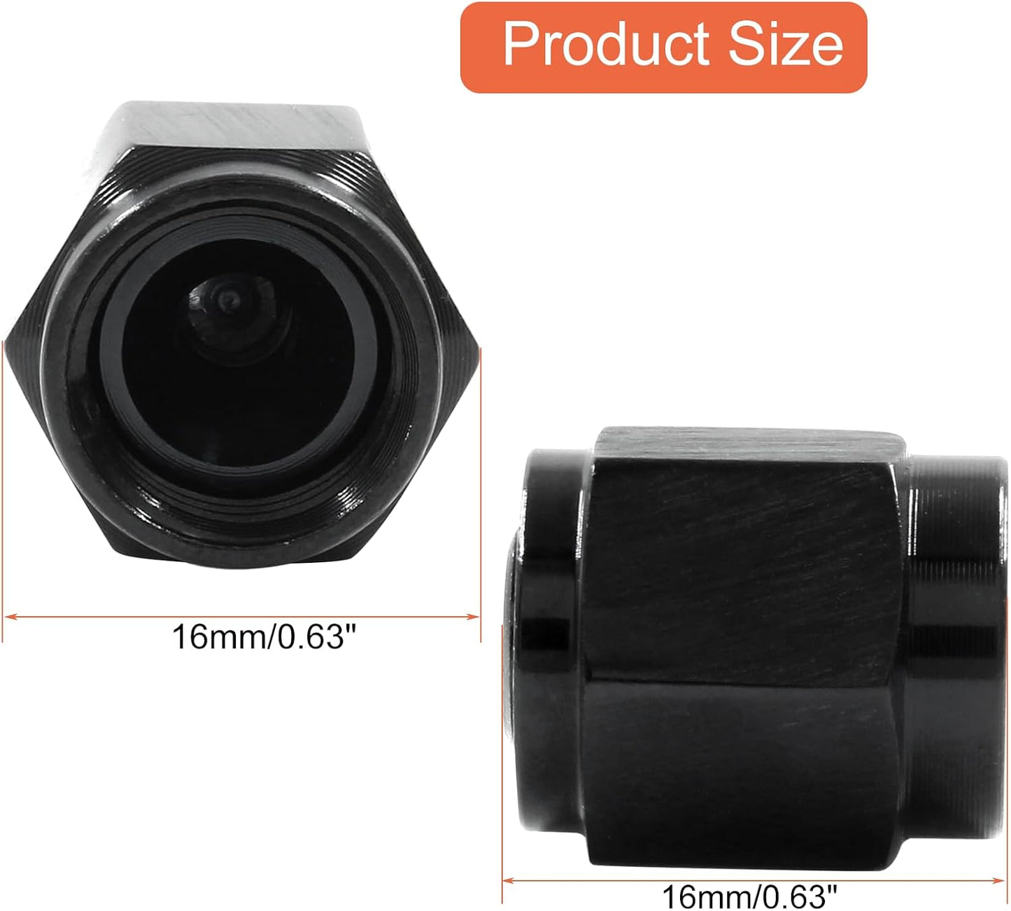 2 Pzas Tapon Flare Aluminio Hembra Negro