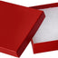 10 Joyeros Cartón 3.5x3.5x1" con Algodón Relleno Rojo
