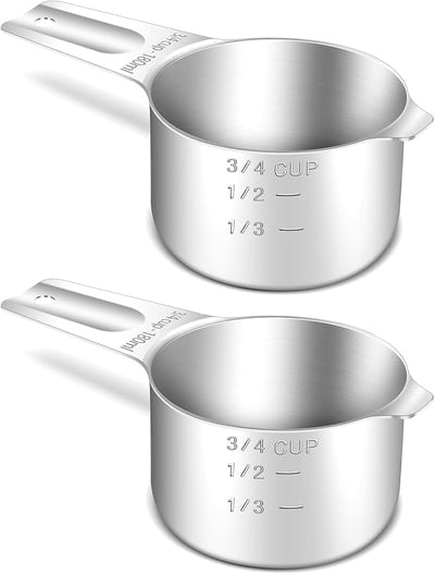 2 Tazas Medidoras 3/4 Taza Acero Inox Apta Lavavajillas