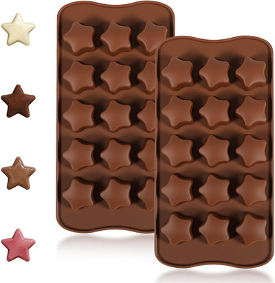 Moldes de silicona con forma de estrella para chocolate, helado, mentas y velas