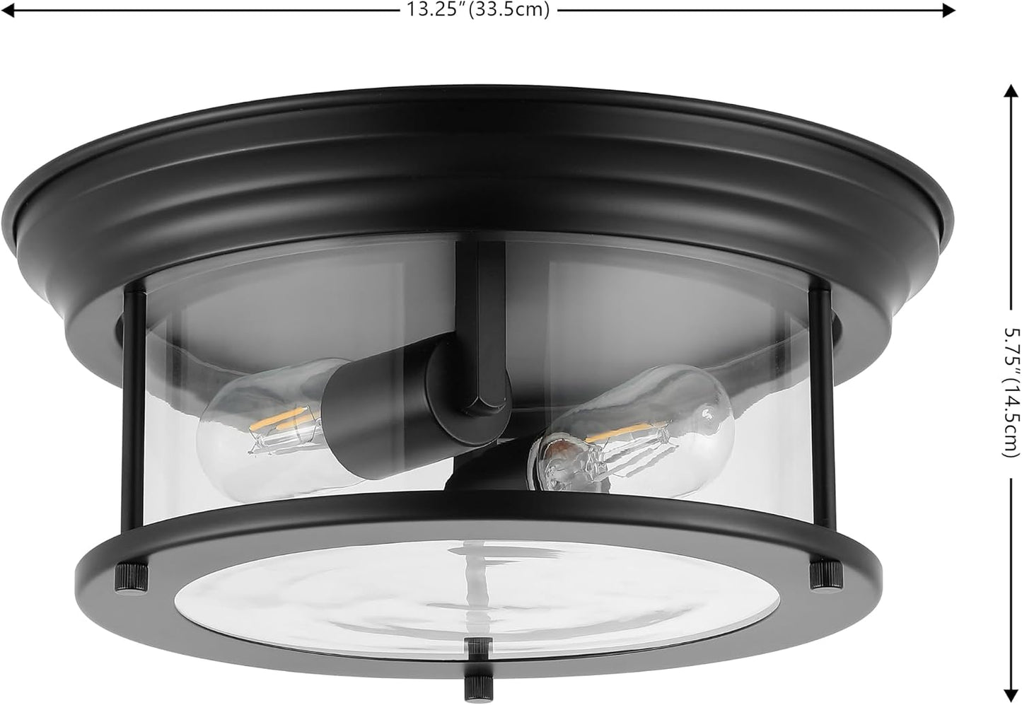 Lámpara techo empotrado 2 luces led 13.25pulg vidrio