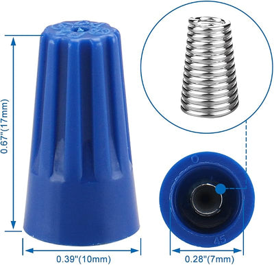 Conector P2 22-16 AWG x3 tapón rosca 300V azul pack 100