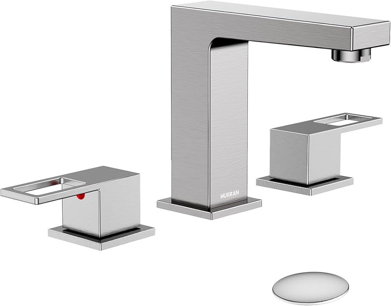 Grifo baño 8" acero inox SUS304 3 agujeros con drenaje