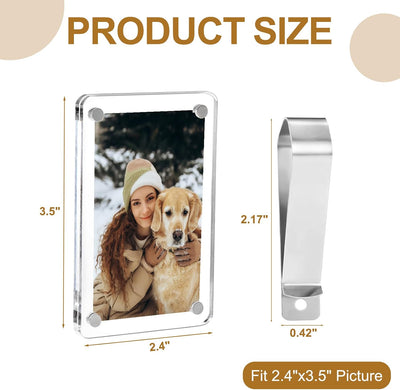 Clip foto visera auto magnético acrílico decoración personalizada