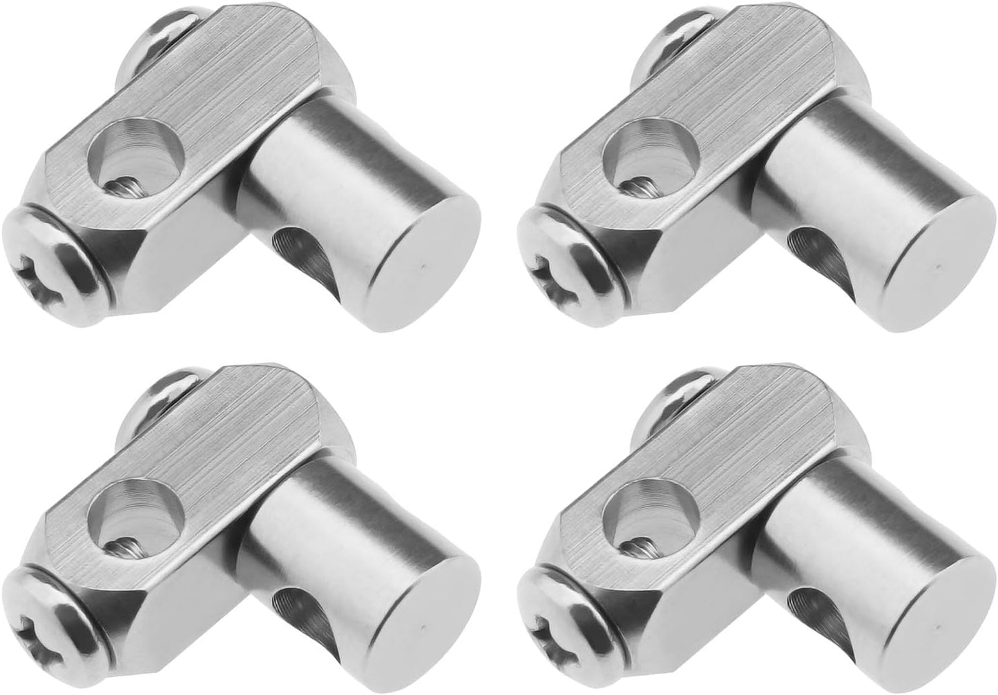 4 Pzas Lavabo Desplegable Conector Cromado Latón 0.197pulg