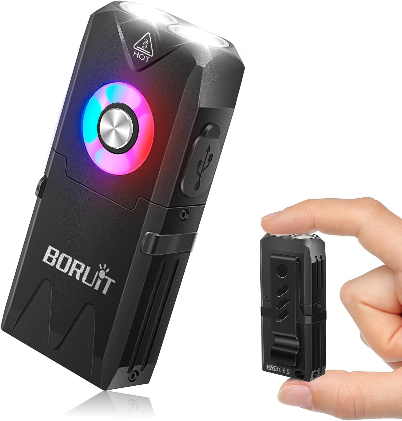 Linterna LED recargable mini EDC 650lúmenes RGB magnética IP66