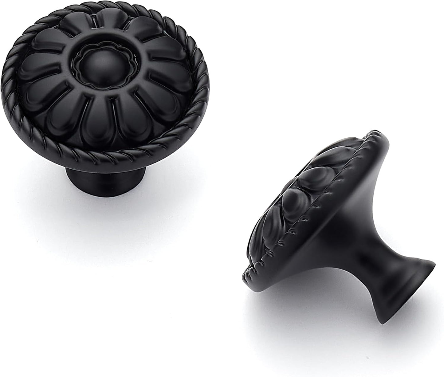 20 Pomas Rústicas para Gabinetes 1-1/5pulg Negro Mate