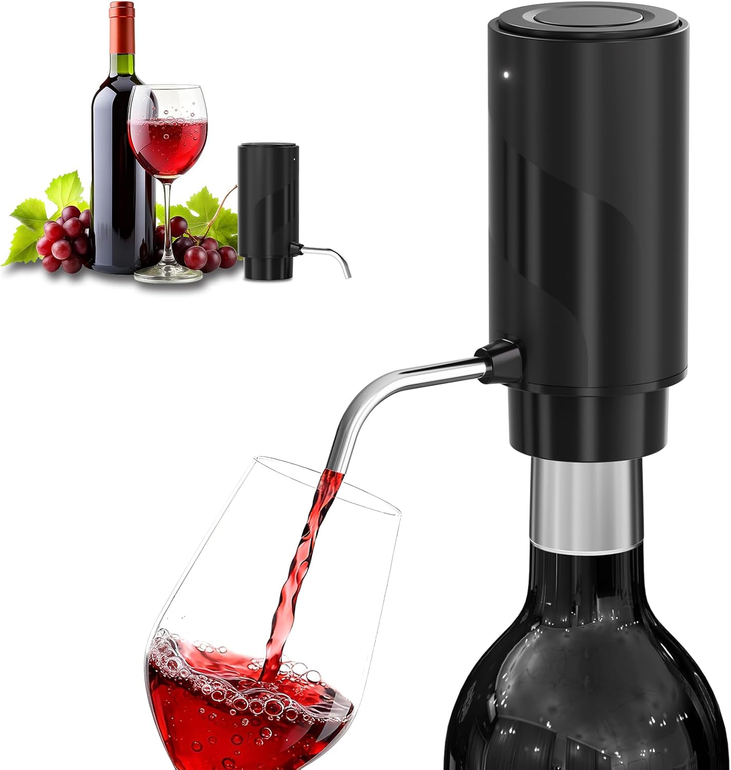 Decantador eléctrico aireador vino con batería recargable