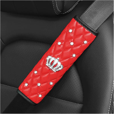 Funda cinturón seguridad 2 almohadillas cojín ajuste universal rojo