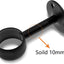 2 Soportes Barra Cortina Acero Inox Negro Mate