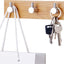 Llavero bambú pared con ganchos decorativos para cocina