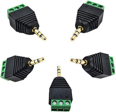 5 Conectores TRS Macho 1/8pulg 0.138pulg 3 Polos Auriculares