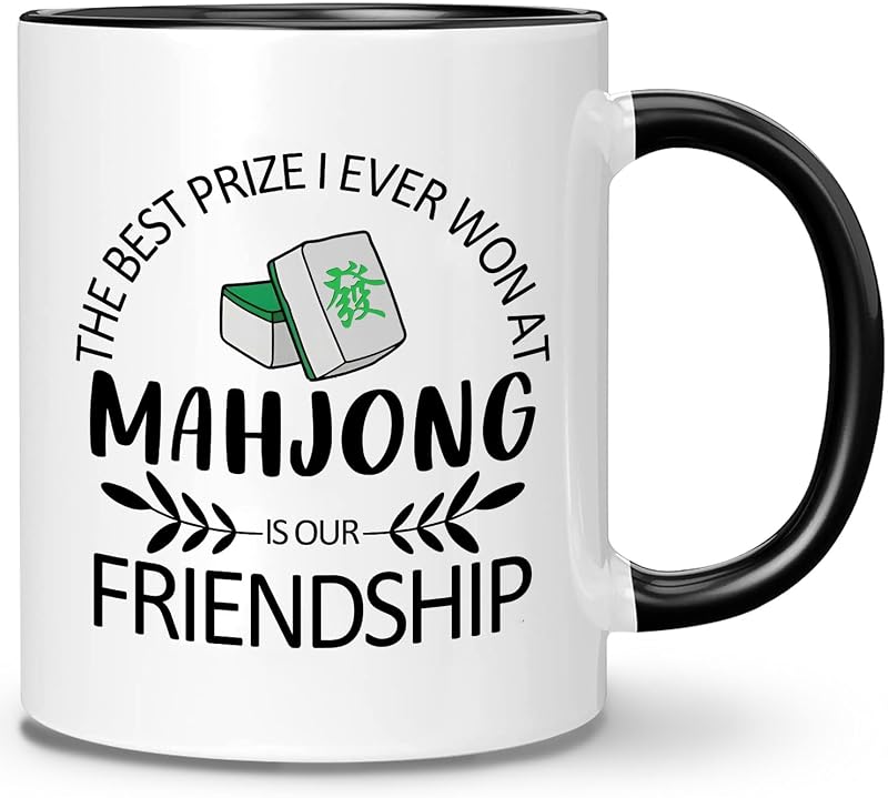 Taza cerámica 11oz temática Mahjong reutilizable cocina