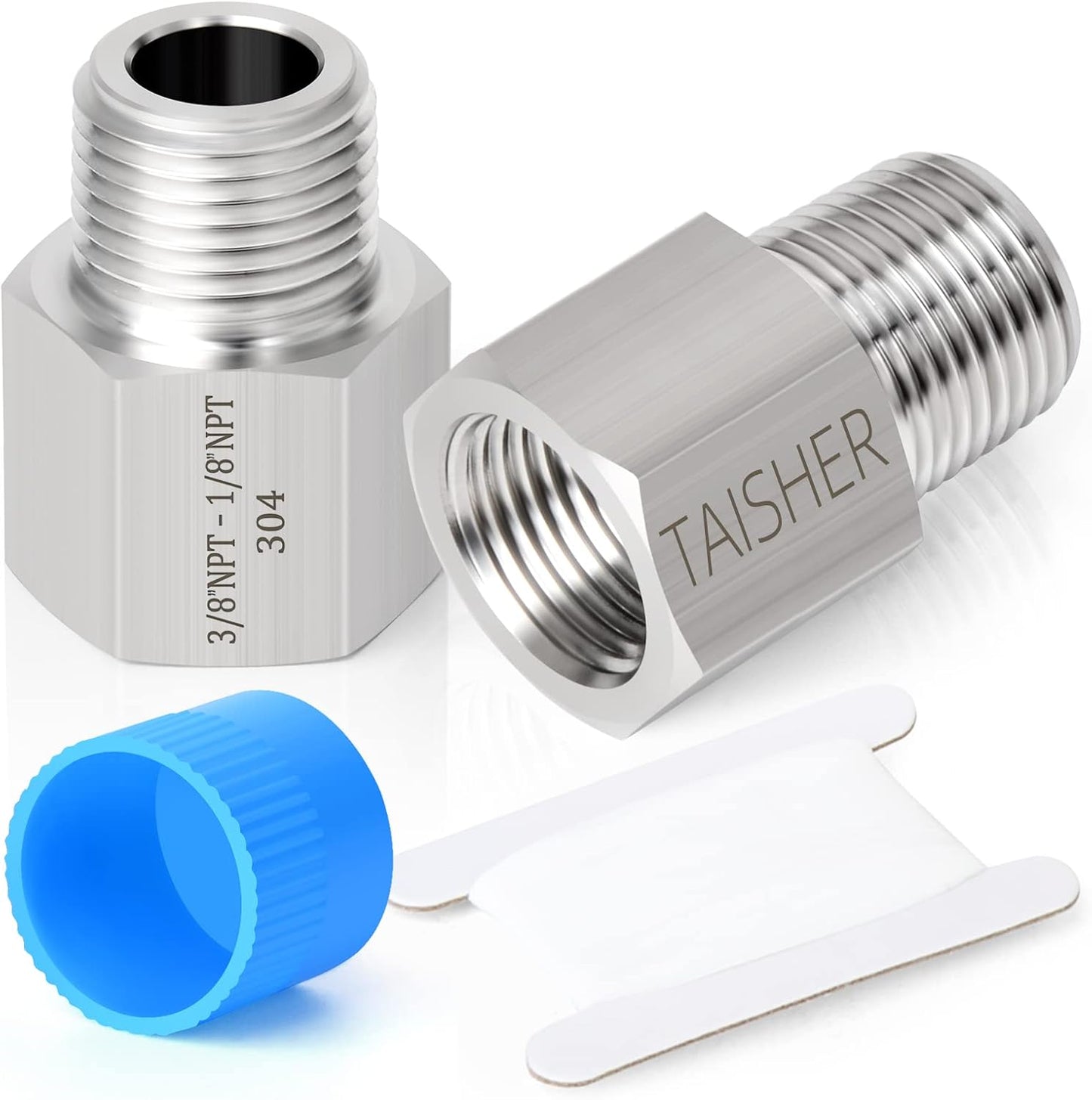 2 Pzas Adaptador Reductor Acero Inox 1/8x3/8pulg