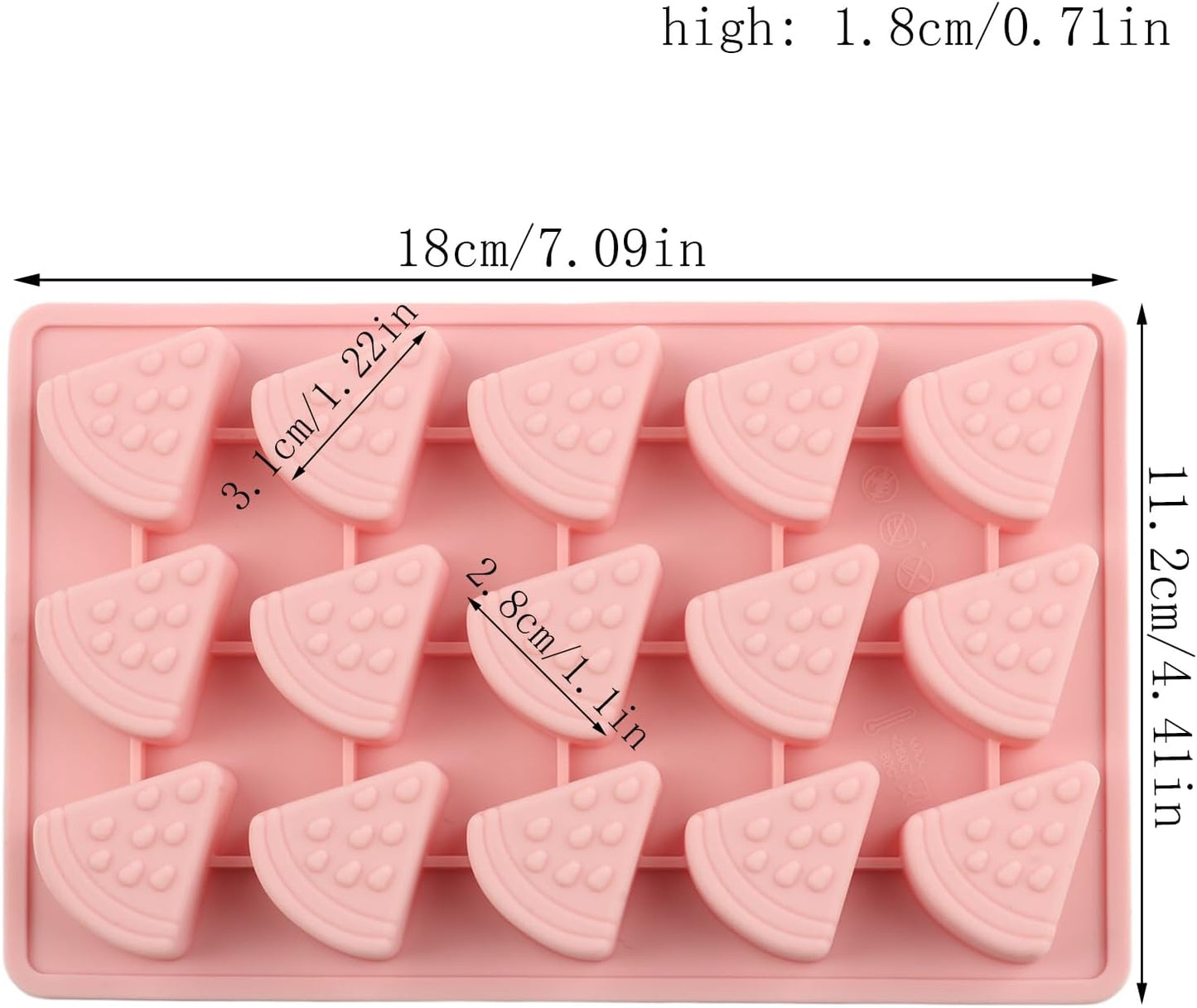 15 Moldes Caramelo Silicón Sandía Decoración Torta