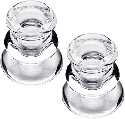Portavelas cristal transparente cono set 2 bodas comedor