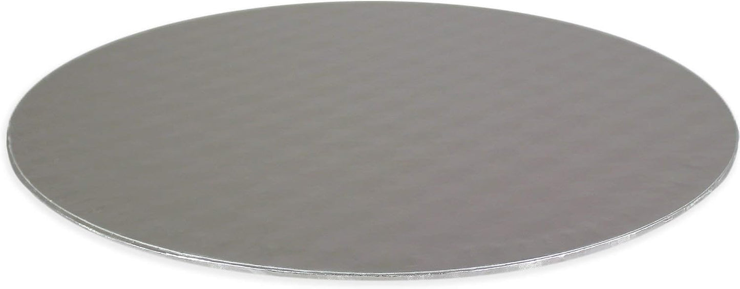 Tarjeta redonda para tartas 5.9" plateada