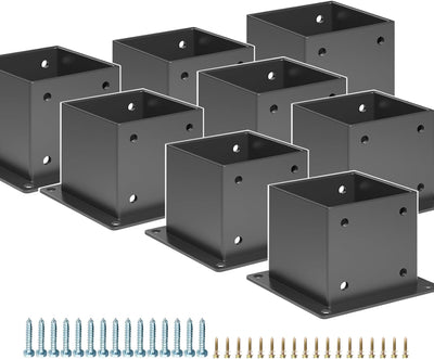 8 Bases Poste 3.5x3.5pulg para Valla de Madera