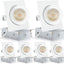 Iluminación empotrada cuadrada 4" set 6 ajustable 5 colores