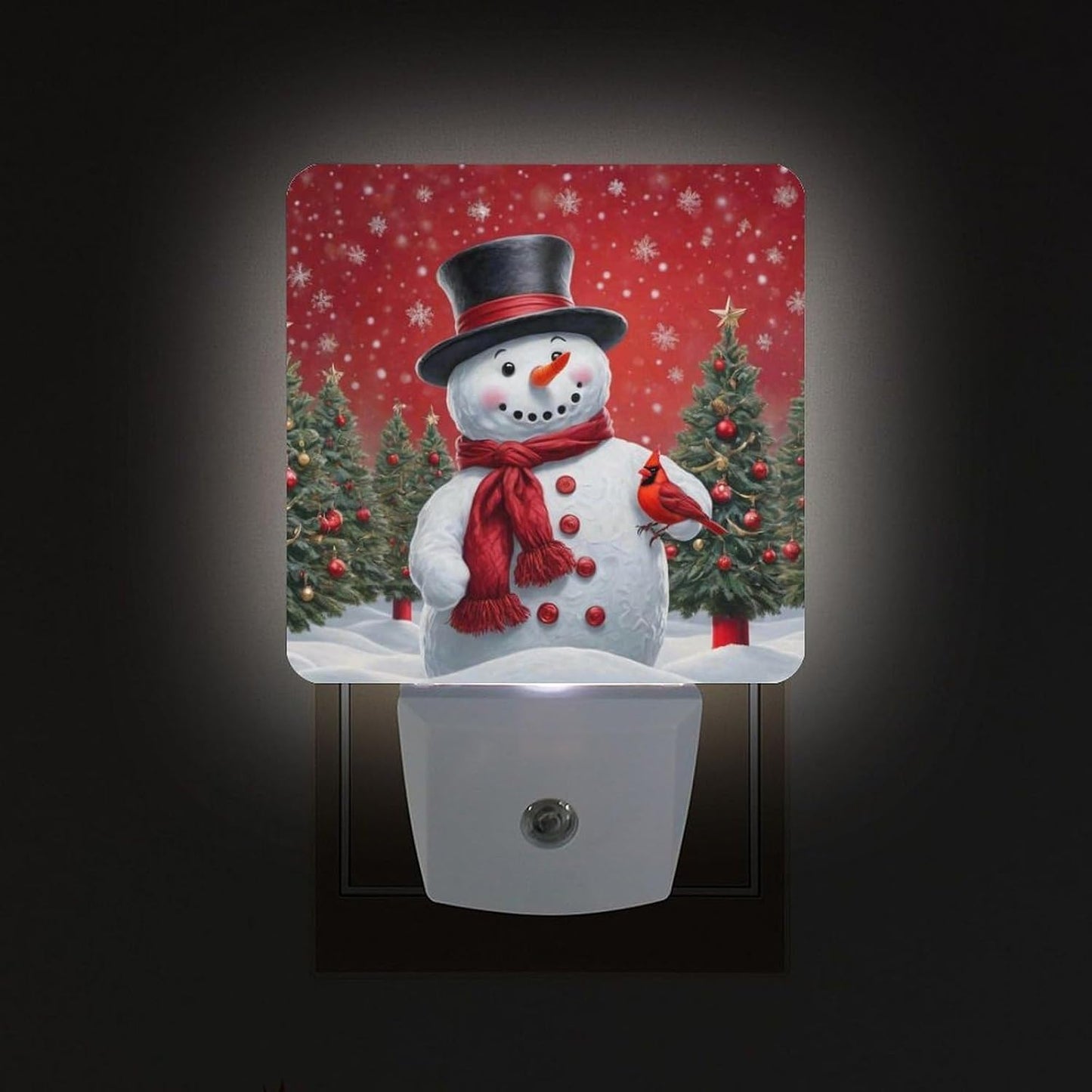 2 Luces Nocturnas Muñeco Navidad Led Sensor Automático