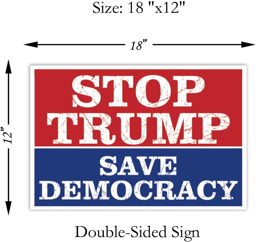Letrero anti Trump plástico corrugado 18x12" con estaca H