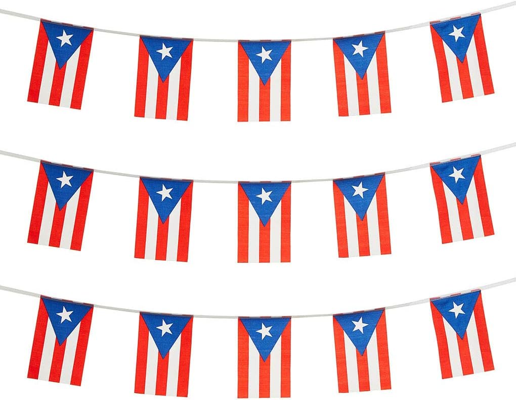 Bandera Puerto Rico mini para fiestas escuela eventos