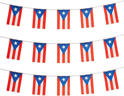 Bandera Puerto Rico mini para fiestas escuela eventos