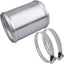 Conector tubo aluminio 3pulg con silicona y abrazaderas inox