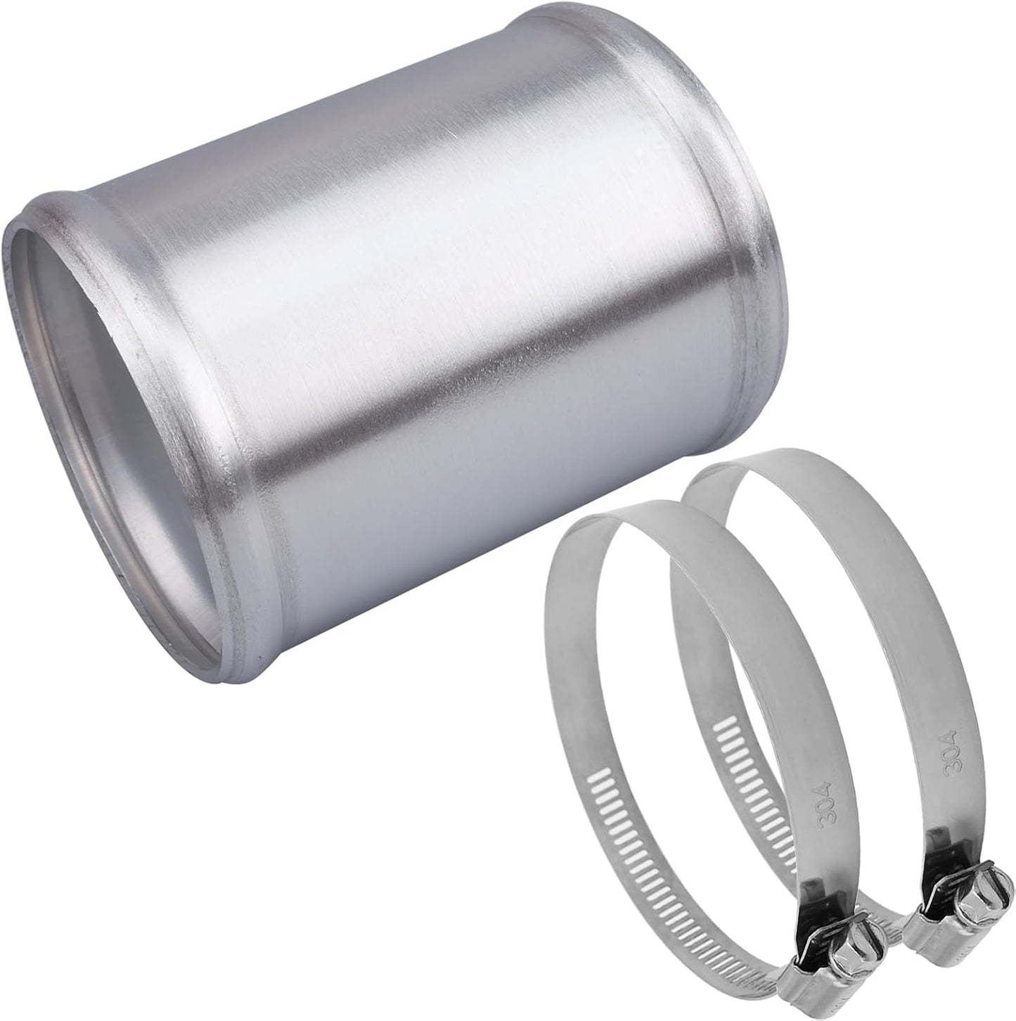 Conector tubo aluminio 3pulg con silicona y abrazaderas inox
