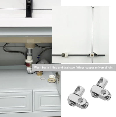 4 Pzas Lavabo Desplegable Conector Cromado Latón 0.197pulg