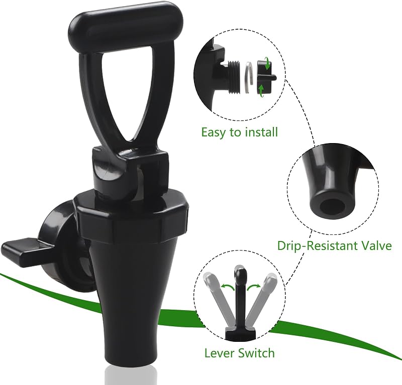 Kit grifo 6 pzas para dispensador té con tuercas y anillos
