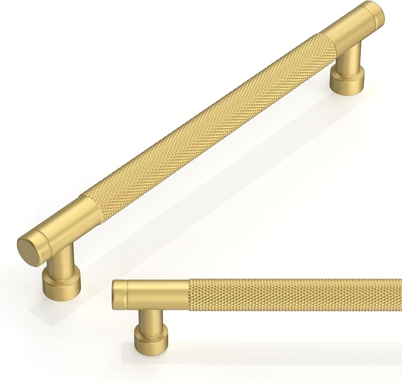 10 Tiradores Caja 6.3" Oro Cepillado Accesorios Cocina
