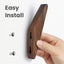 4 Ganchos Madera Nogal Pared Minimalista