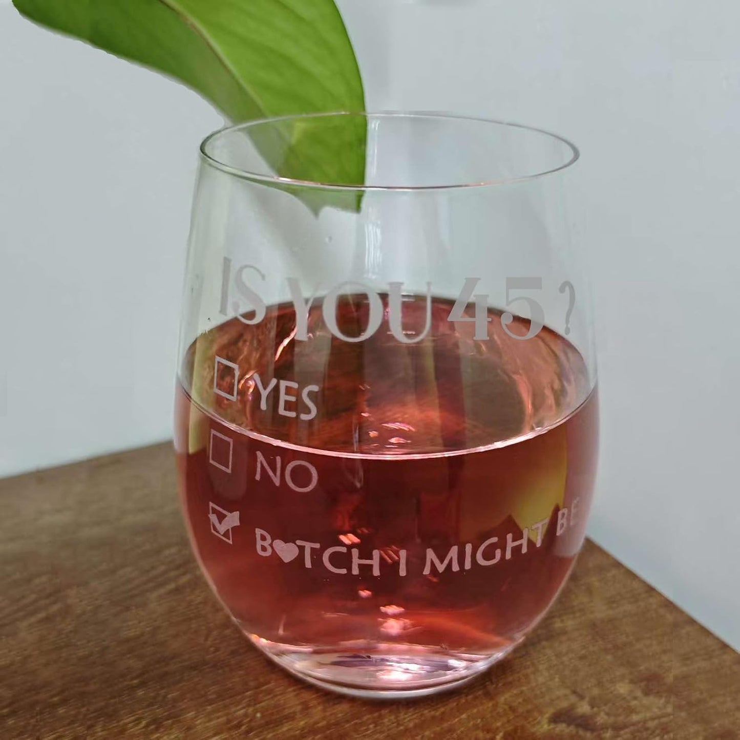 Vaso vino regalo 45 cumpleaños mujer y hombre 532ml