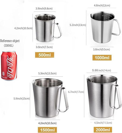 Jarra medición acero inox 6 tazas 1.4L para café leche