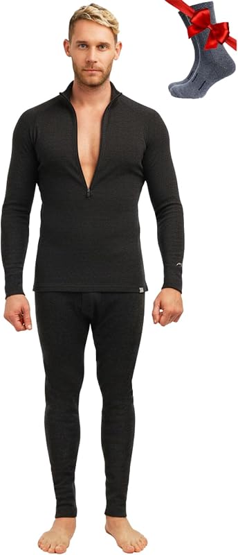 Conjunto ropa interior térmica lana merino hombre