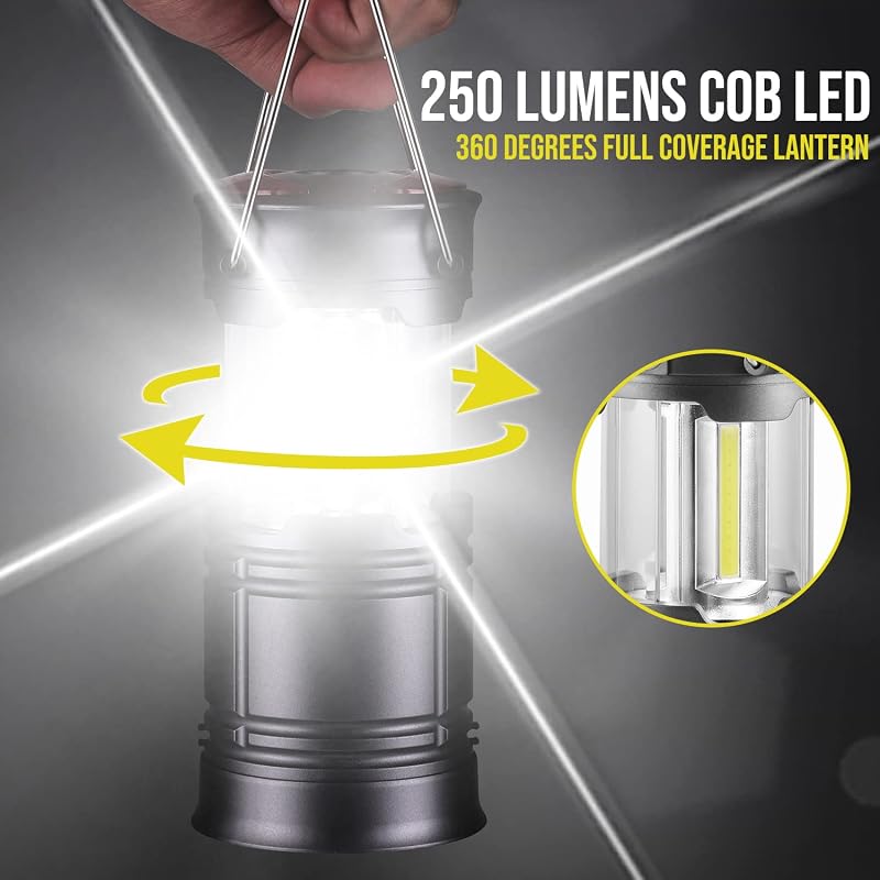 2 Linternas LED COB para campamento y emergencias