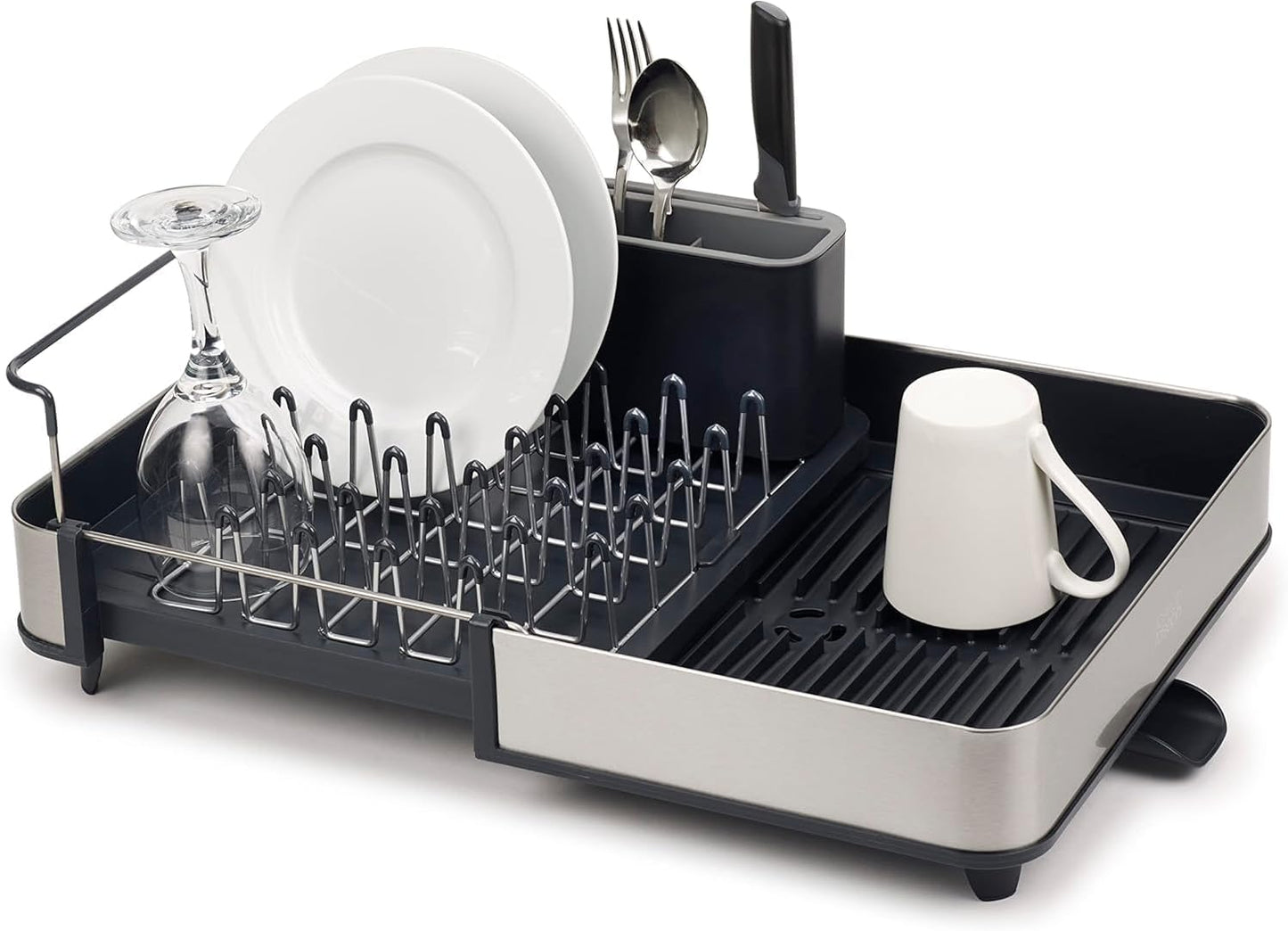 Escurridor platos acero inox 2 pzas gris