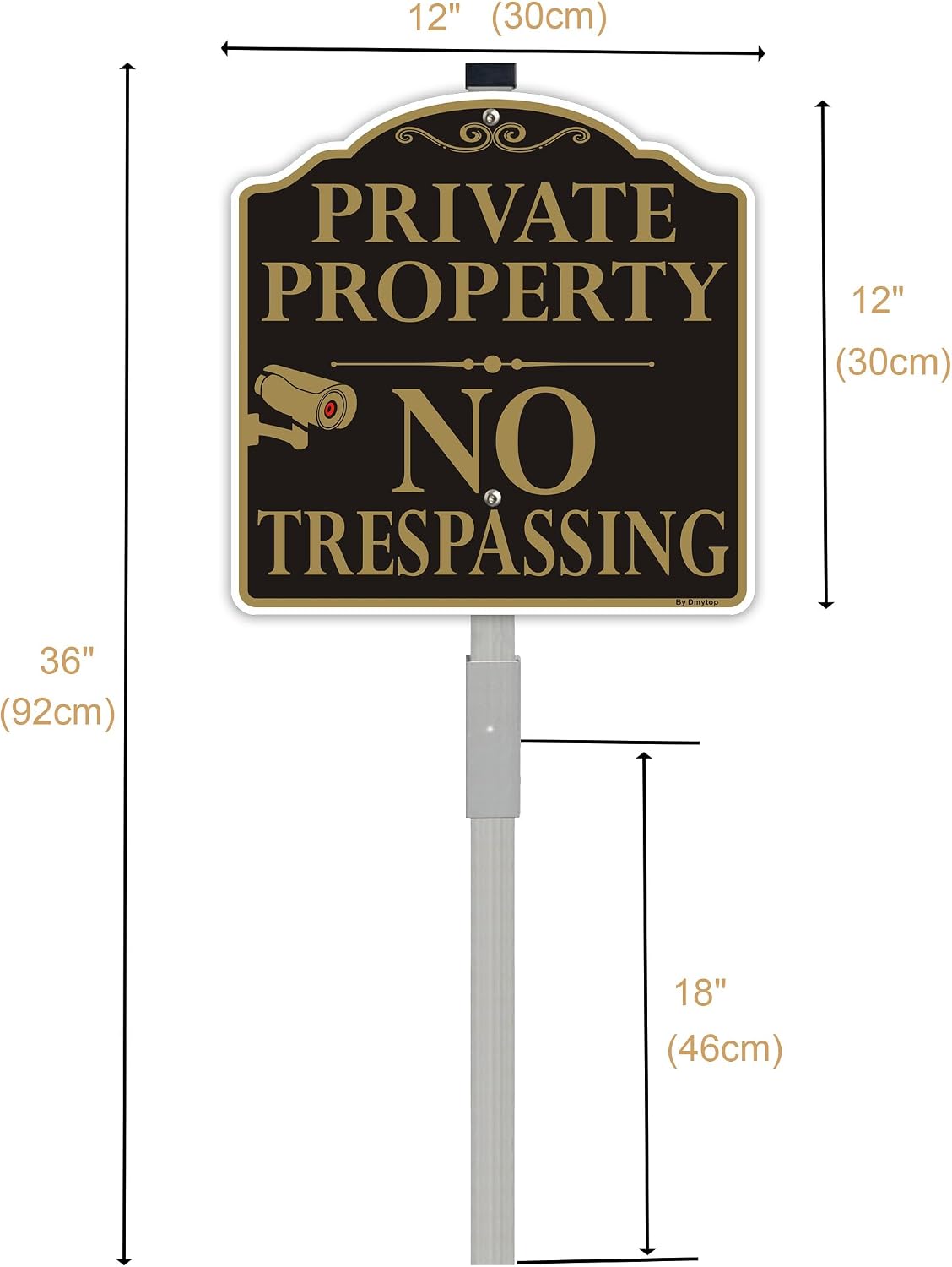 Letrero propiedad privada estaca metal 36pulg 12x12pulg resistente