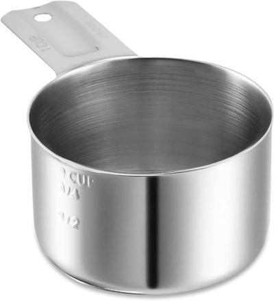 Taza medidora acero inox 8oz para cocina y perros