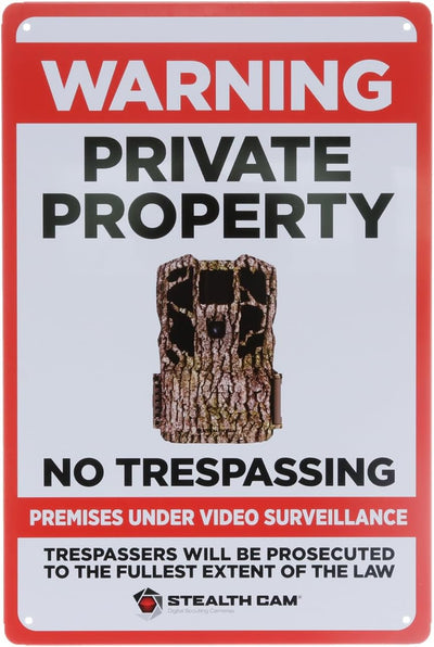 Señal vigilancia 8x12pulg alerta no trespassing