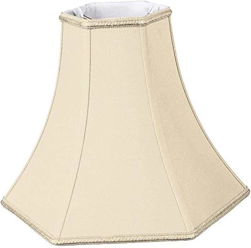 Pantalla hexagonal lámpara 4x10x8" color beige