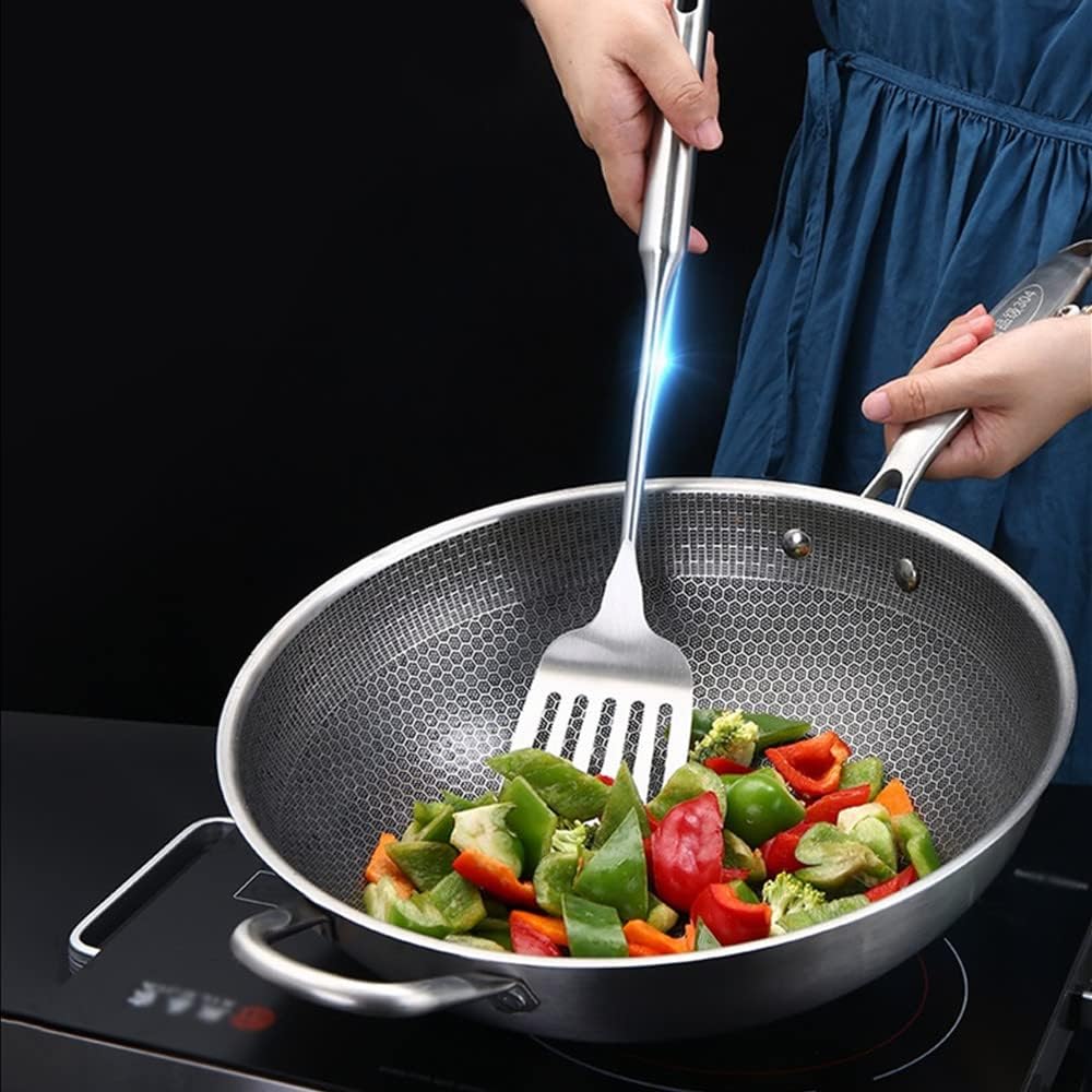Espátula ranurada acero inox para cocina parrilla