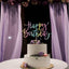 Decoración pastel arcoíris cumpleaños con purpurina