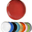 Bandeja decorativa roja redonda con asas estilo otomano